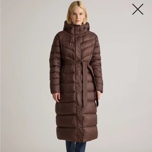 Quince Down Belted Puffer Maxi Coat